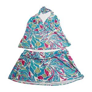 Antonio Melani 2-pc Paisley Multicolor Tankini skirt Swimsuit Size Medium